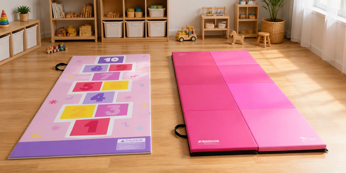Play mat vs tumbling mat side-by-side comparison for kids