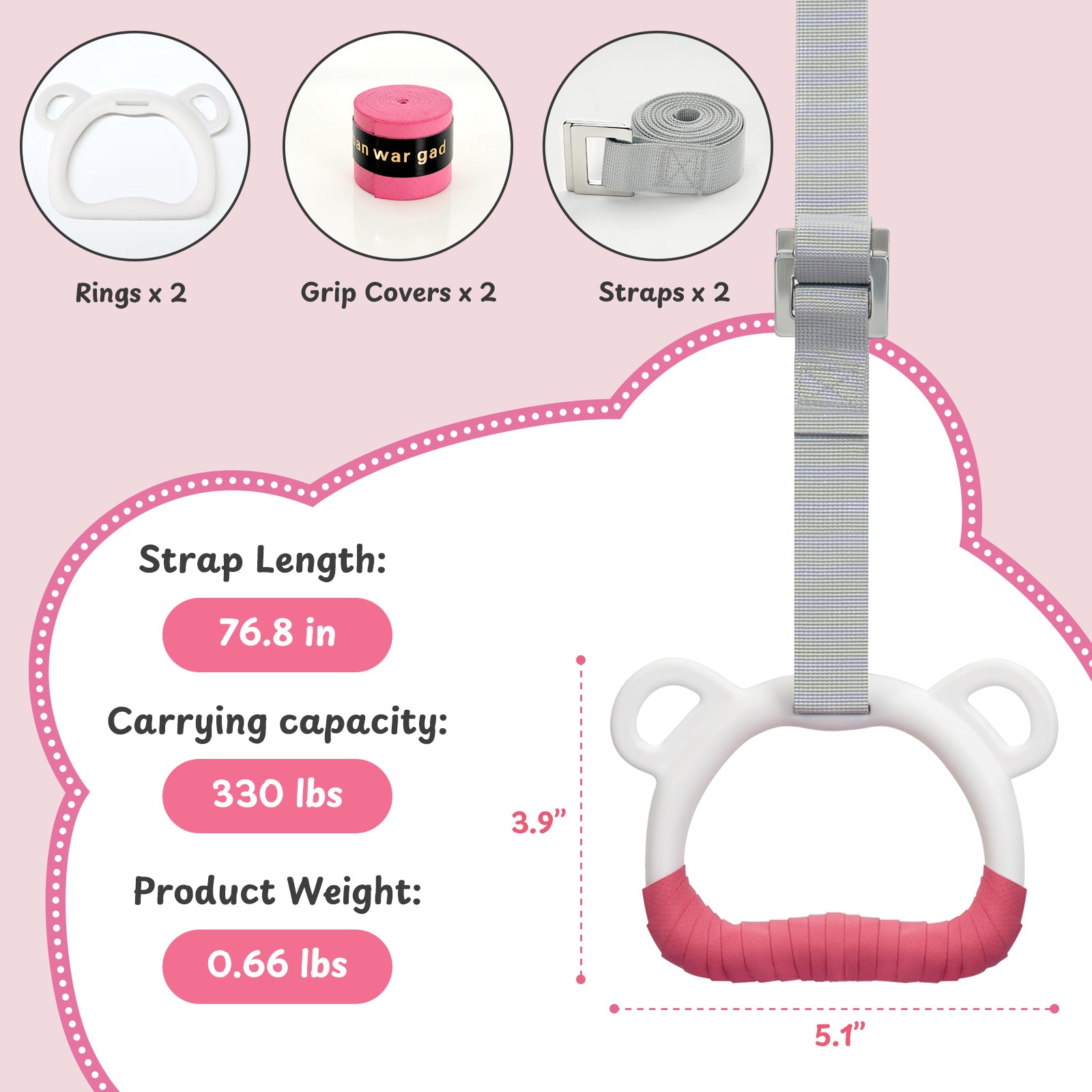 Kangaroo Hoppers Kids Gymnastic Rings Set for Home Training