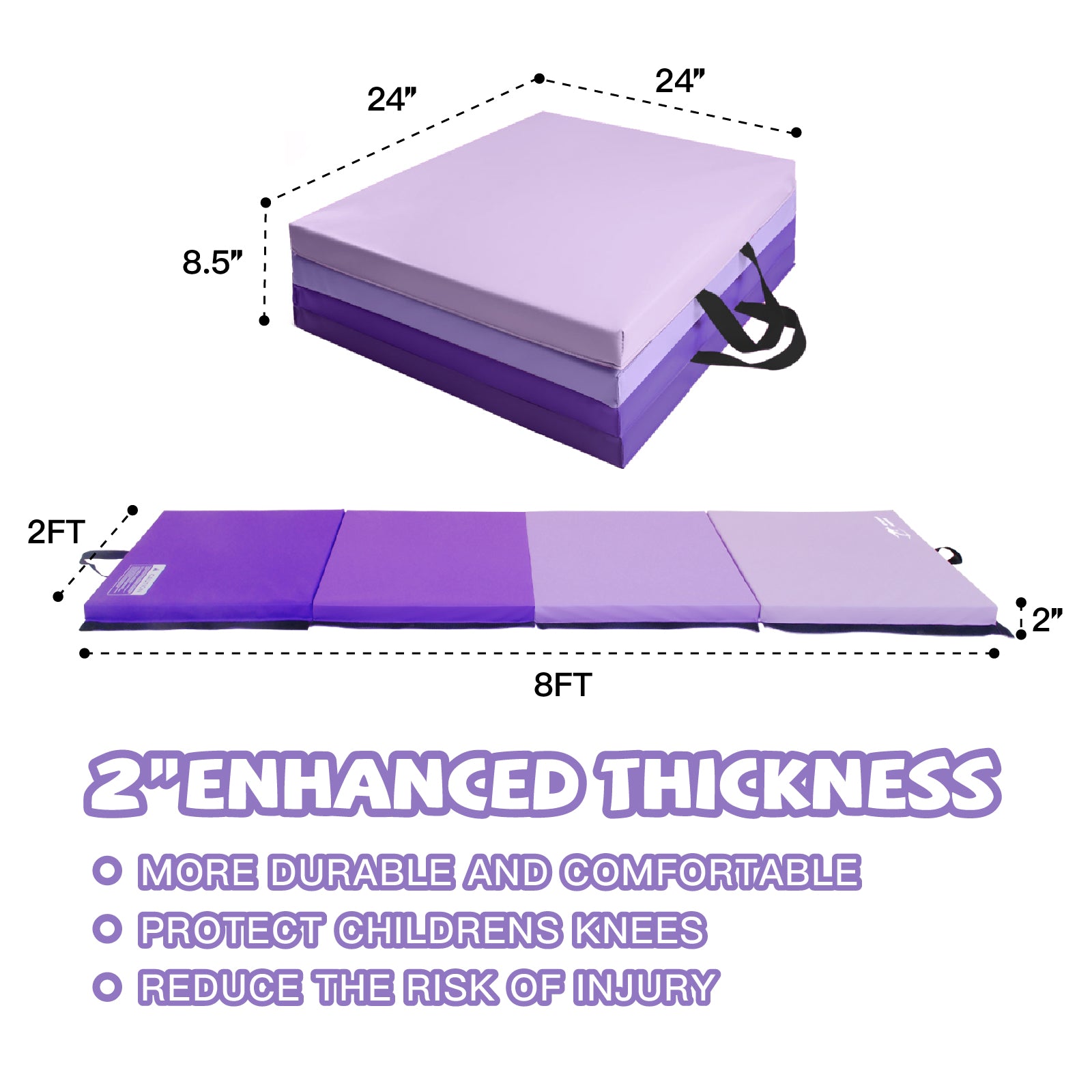 Foldable Gym Durable Gymnastics Tumbling Mat for Kids