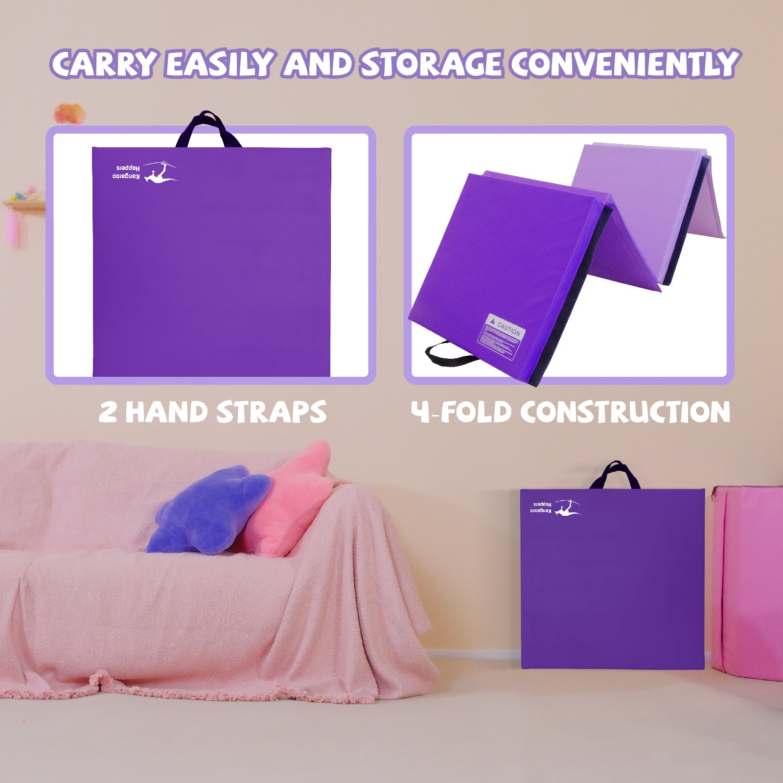 Foldable Gym Durable Gymnastics Tumbling Mat for Kids