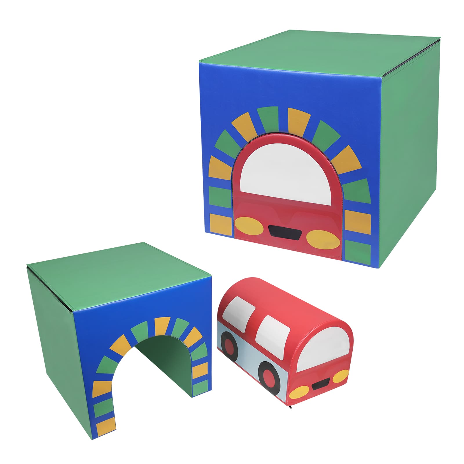 Kangaroo Hoppers 2-in-1 Car Foam Tunnel Toy – Climbing & Crawling Soft Play Block for Kids