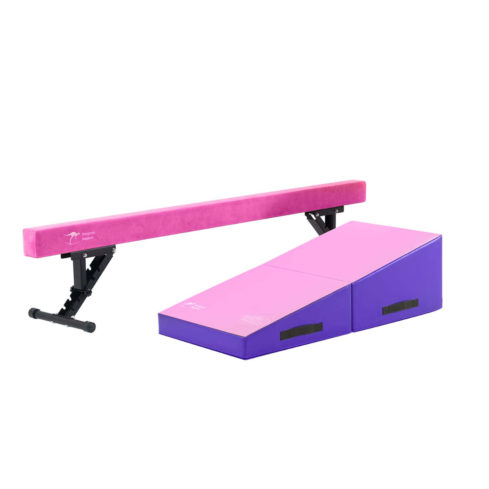 Kangaroo Hoppers Gymnastics Beam & Tumbling Cheese Wedge Mat Set