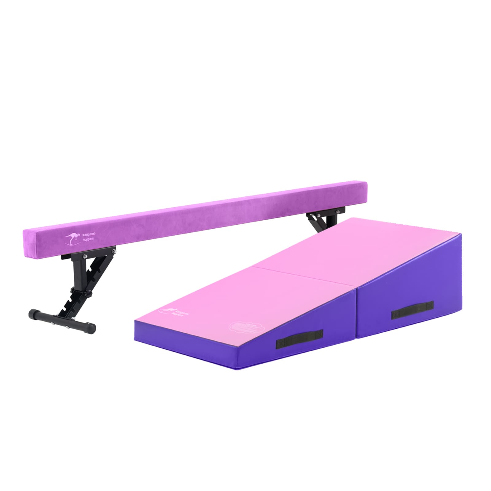 Kangaroo Hoppers Gymnastics Beam & Tumbling Cheese Wedge Mat Set