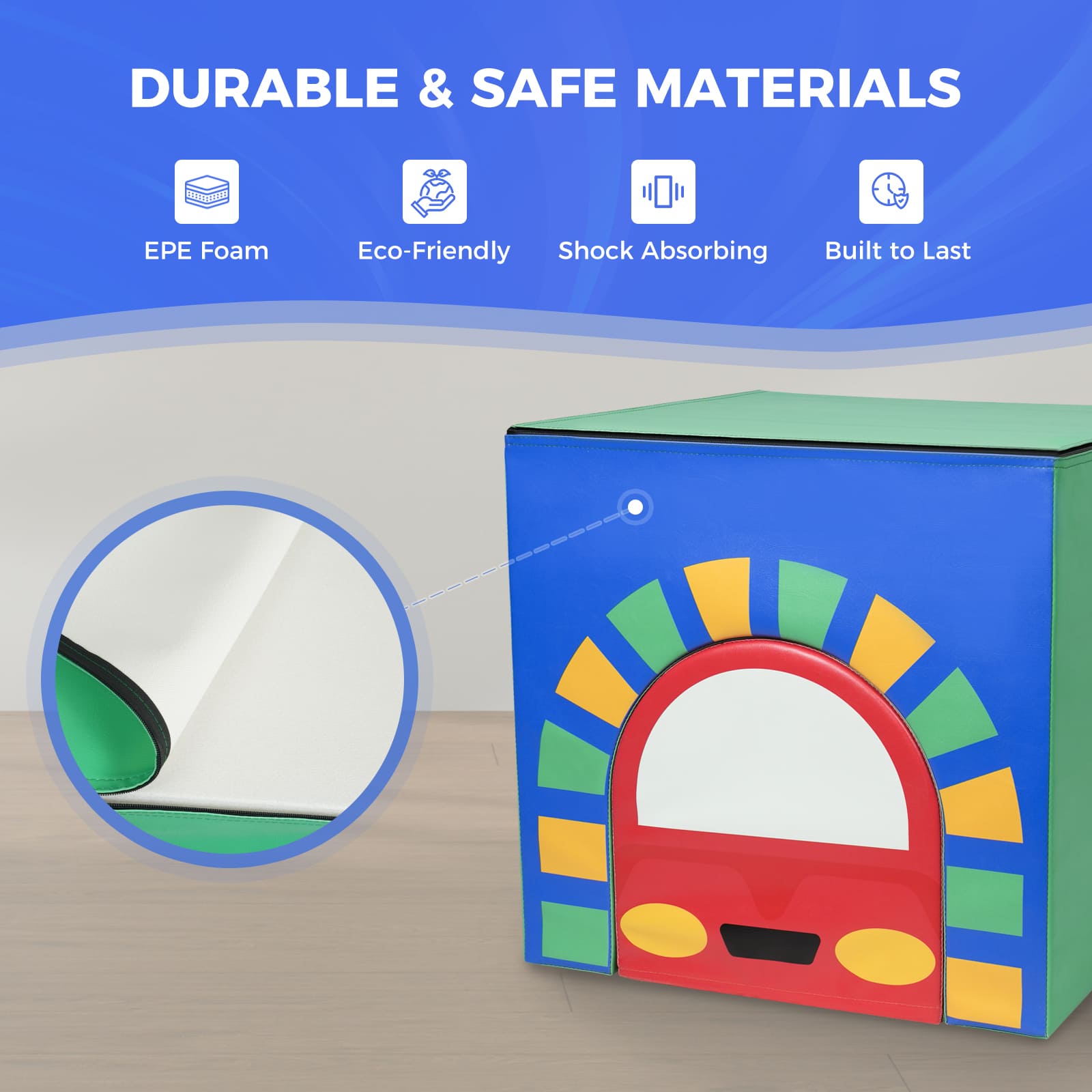 Kangaroo Hoppers 2-in-1 Car Foam Tunnel Toy – Climbing & Crawling Soft Play Block for Kids