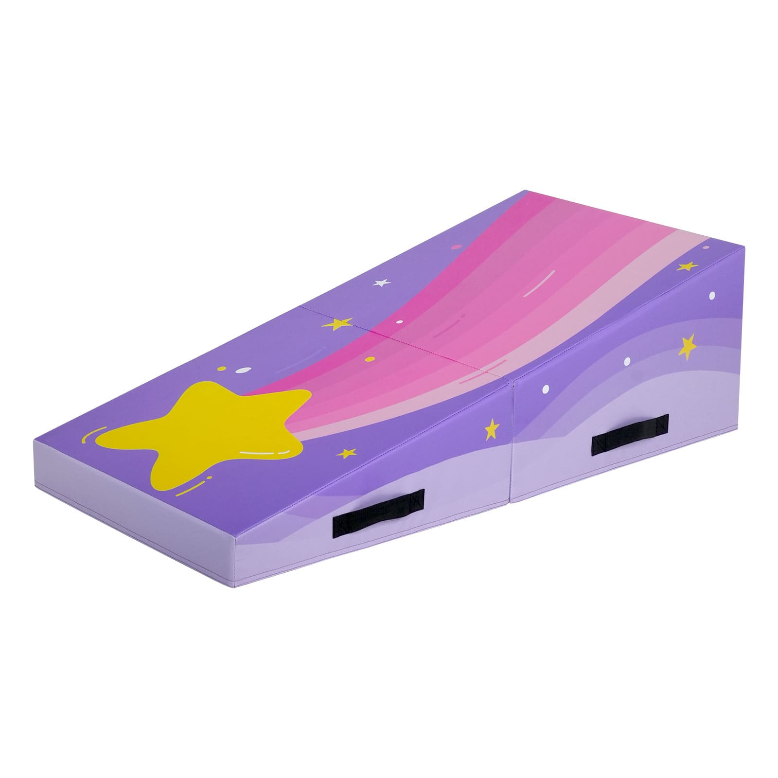 Kangaroo Hoppers Foldable Gymnastics Tumbling Cheese Wedge Mat (M/L) –Surfboard and Shooting Star Designs