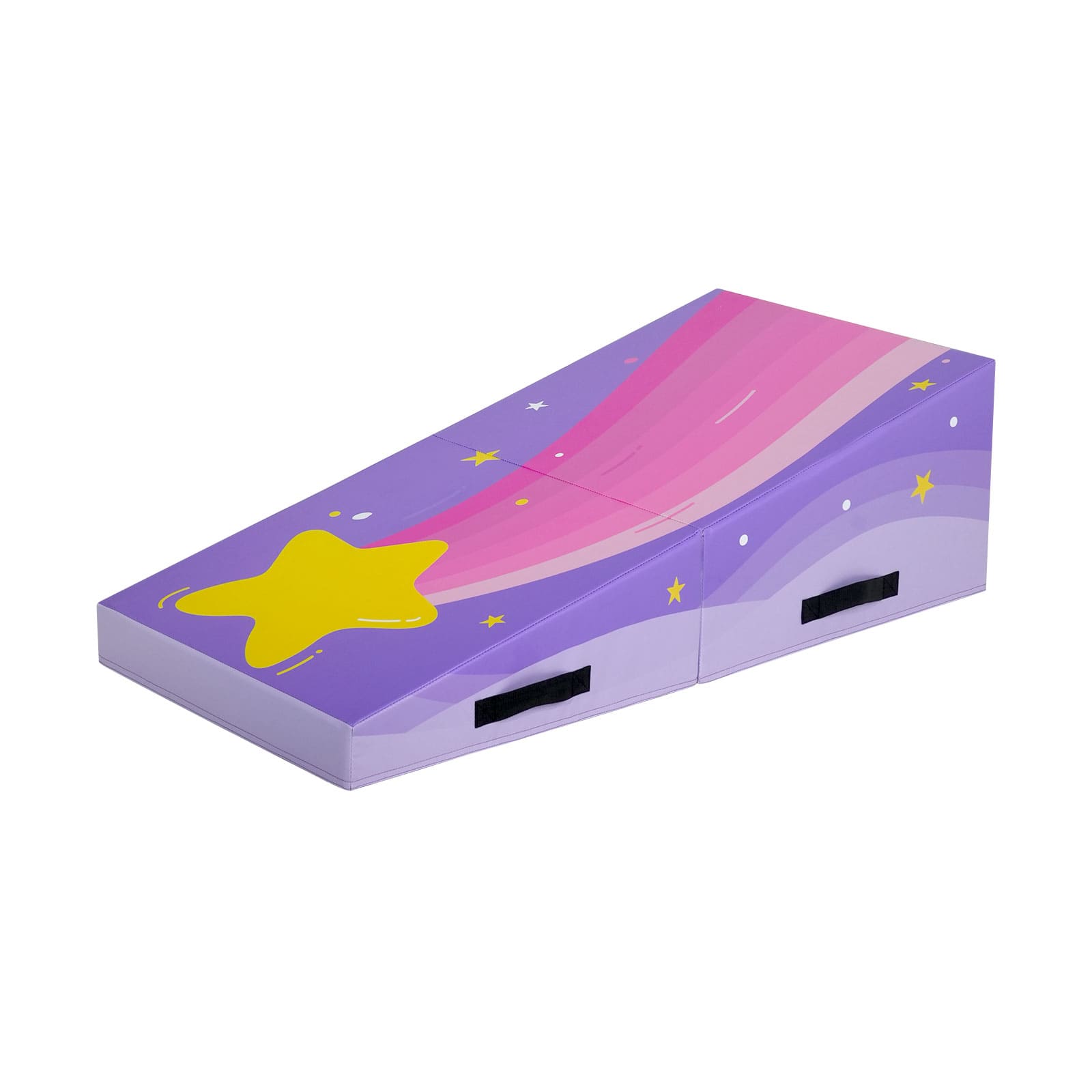 Kangaroo Hoppers Foldable Gymnastics Tumbling Cheese Wedge Mat (M/L) –Surfboard and Shooting Star Designs
