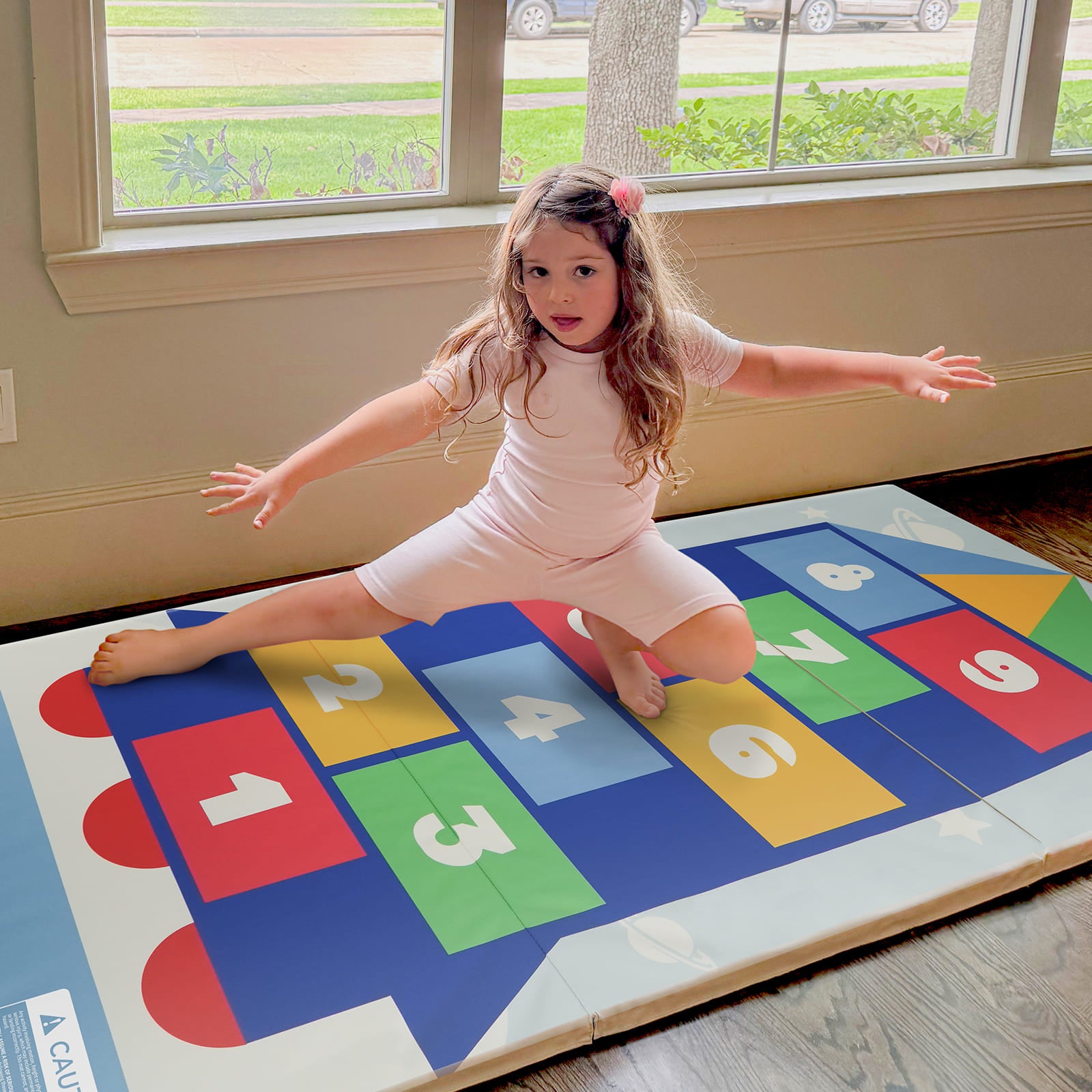 Kangaroo Hoppers Foldable Hopscotch Play Mat – Space Rocket & Candyland Themes