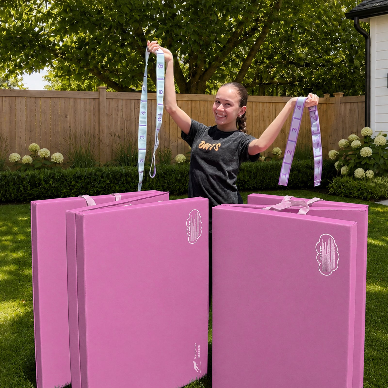Kangaroo Hoppers Gymnastics Training Mat & Resistance Band Set