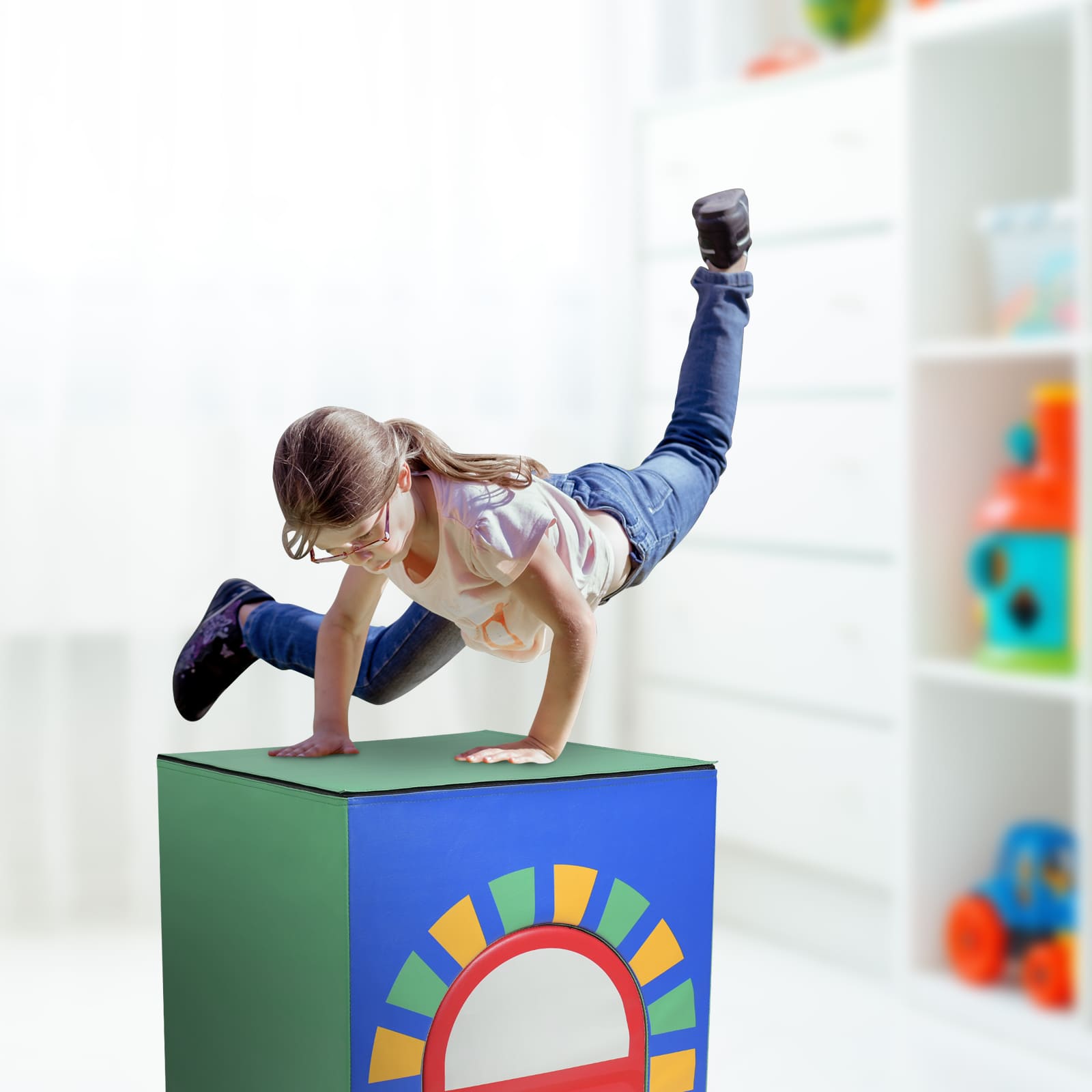 Kangaroo Hoppers 2-in-1 Car Foam Tunnel Toy – Climbing & Crawling Soft Play Block for Kids