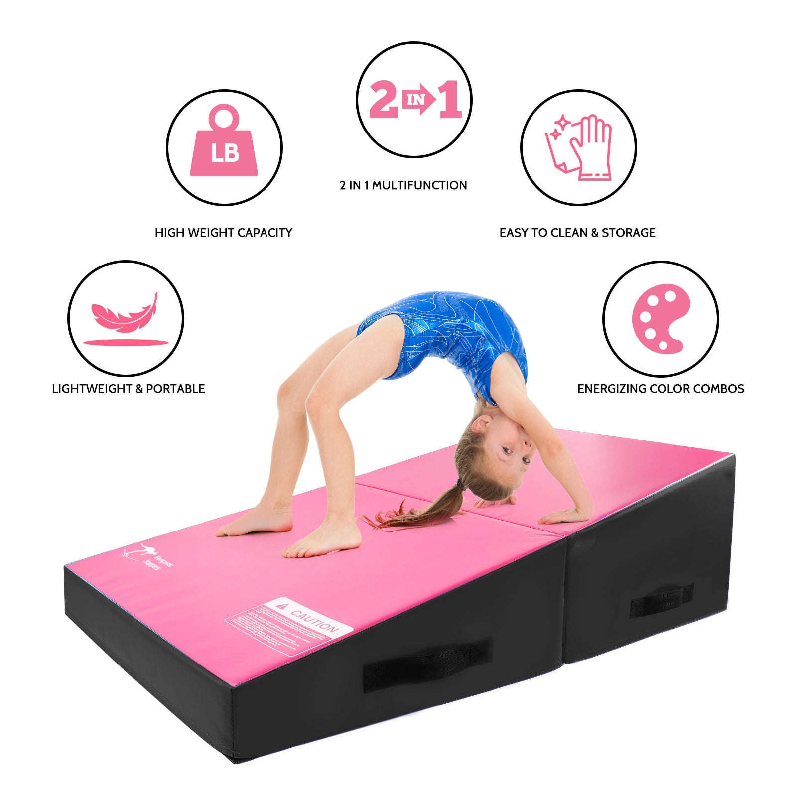 Kangaroo Hoppers Kids’ Rainbow & Tumbling Cheese Wedge Mat Pad Combo