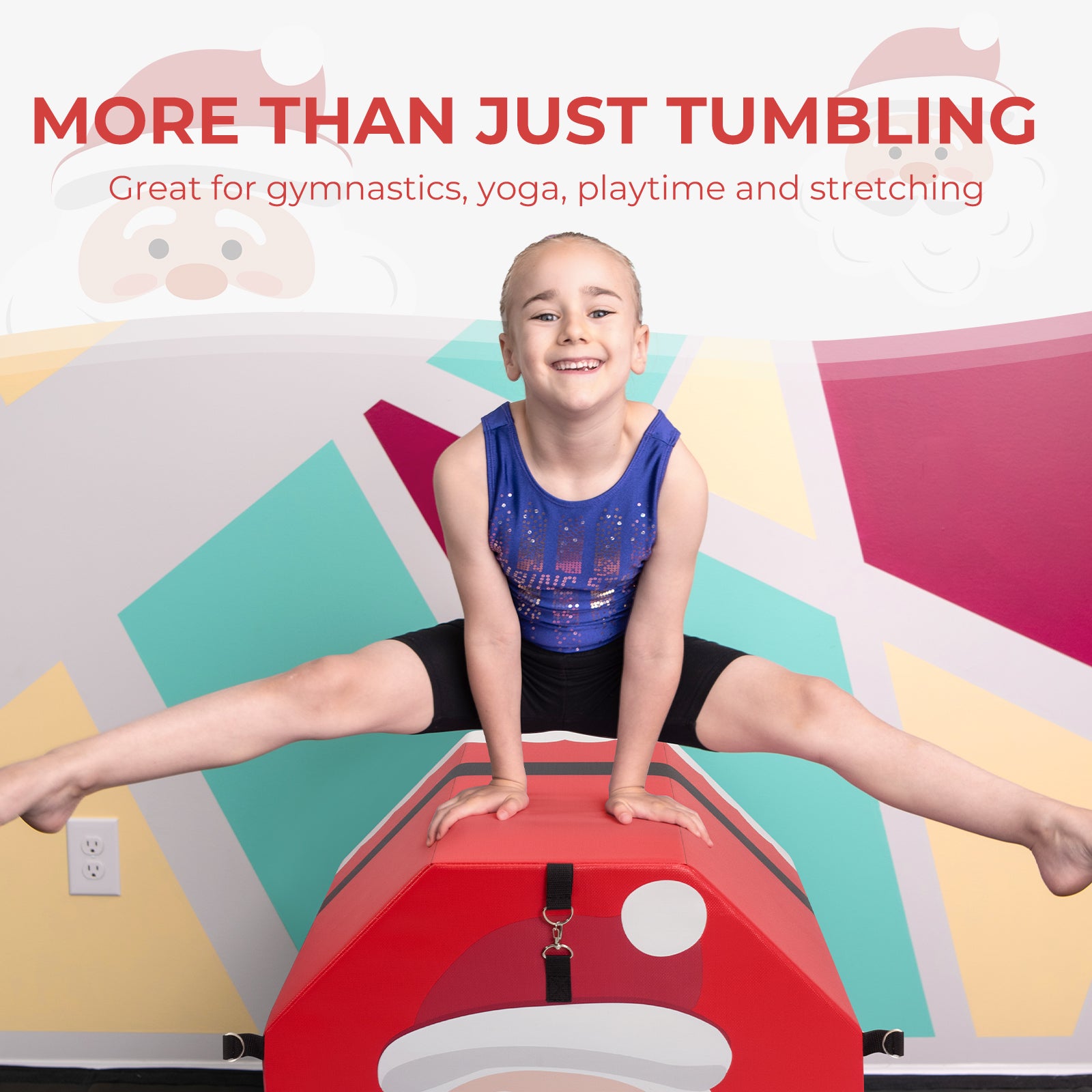 Kangaroo Hoppers Octagon Trainer Mat for Kids – Santa Claus Christmas Fun Design