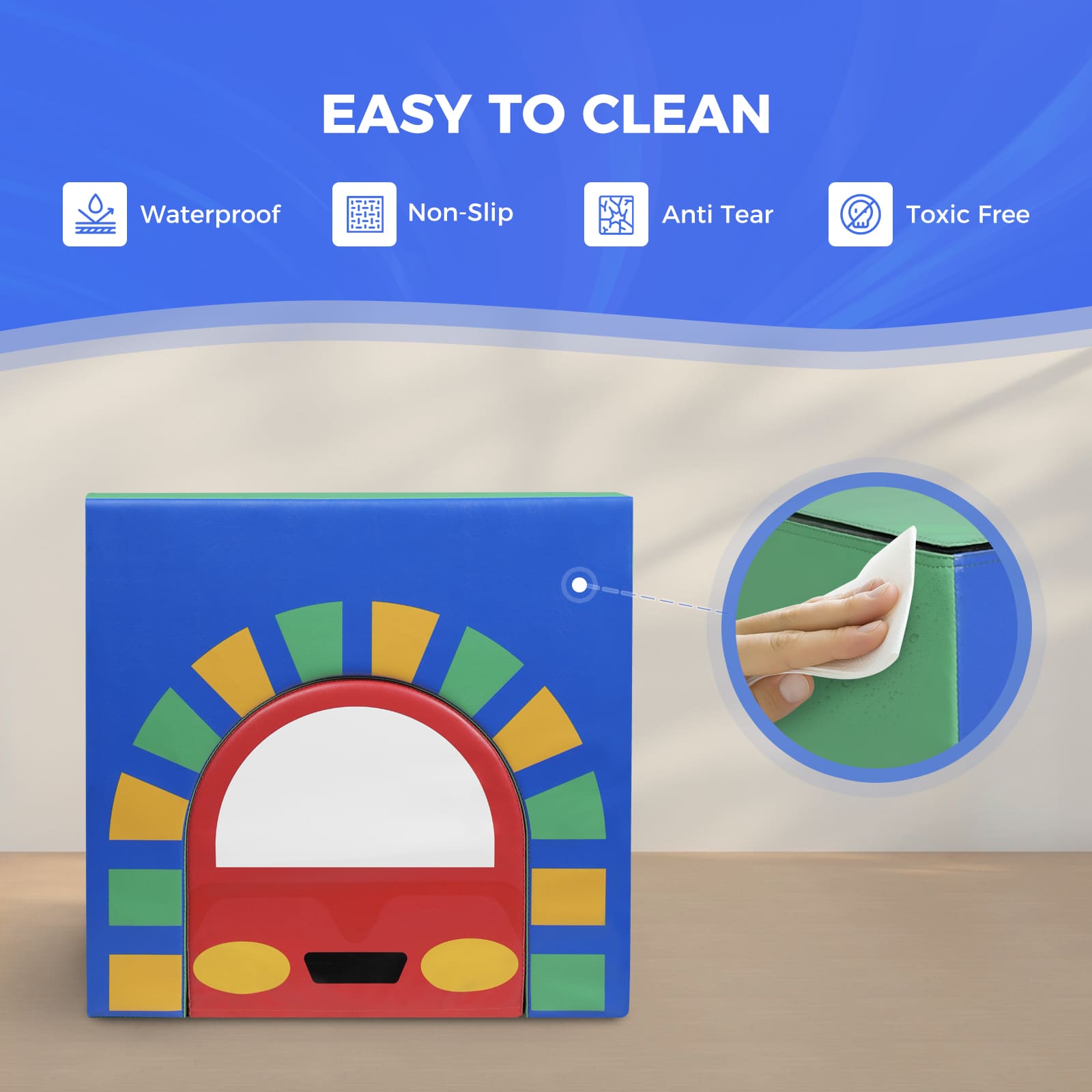 Kangaroo Hoppers 2-in-1 Car Foam Tunnel Toy – Climbing & Crawling Soft Play Block for Kids