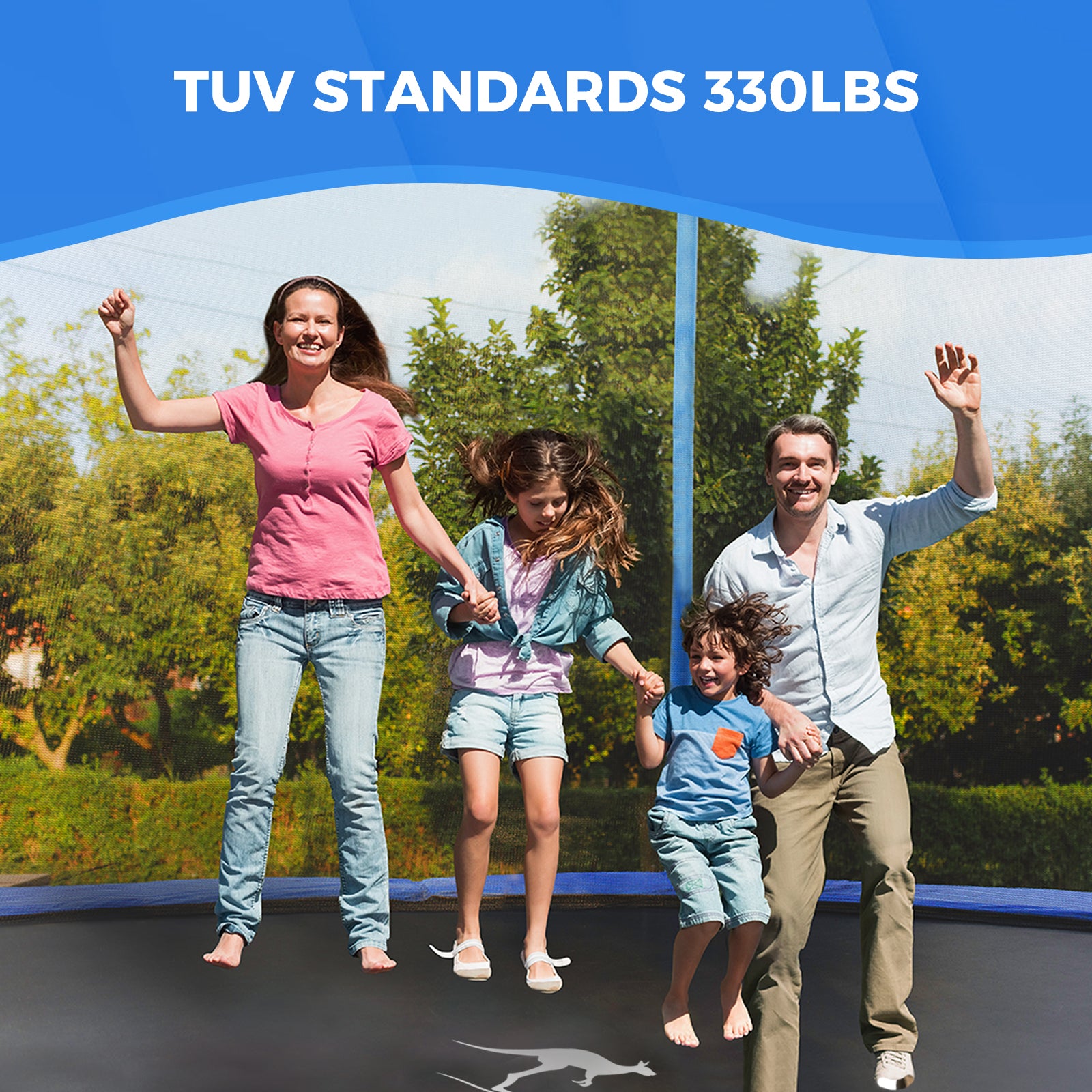 Kangaroo Hoppers 10/12/15FT Trampoline for Kids & Adults