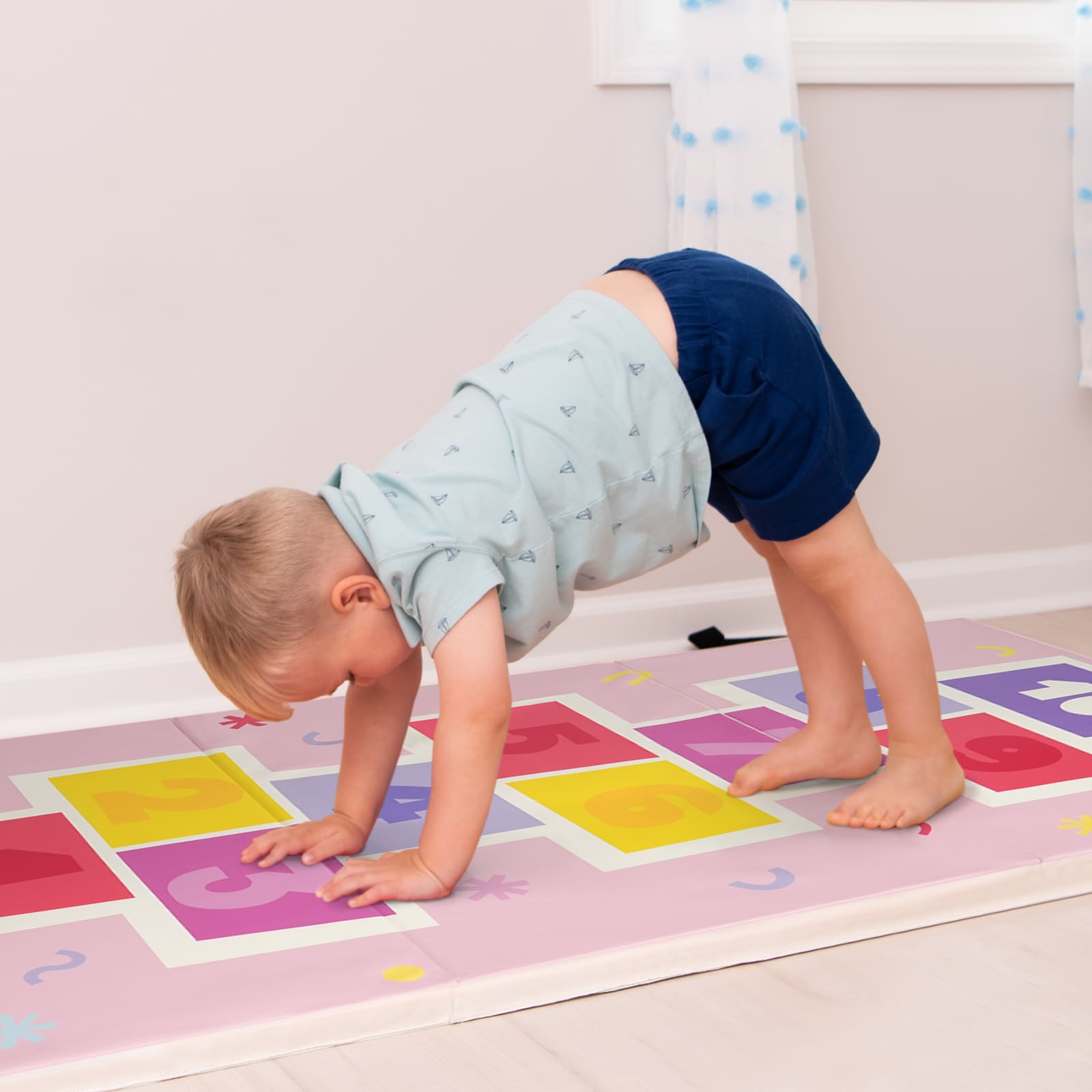 Kangaroo Hoppers Foldable Hopscotch Play Mat – Space Rocket & Candyland Themes