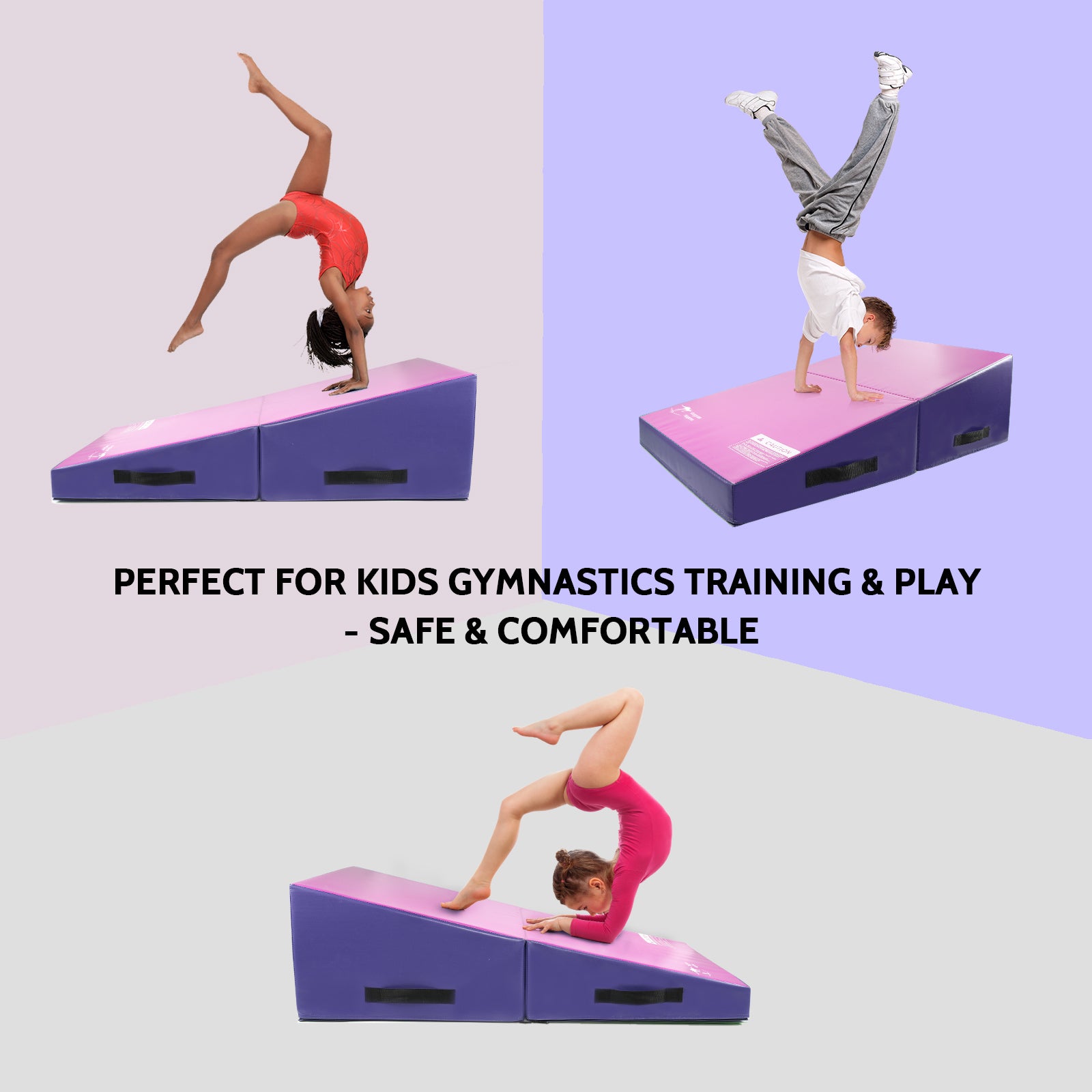 Kangaroo Hoppers Kids’ Rainbow & Tumbling Cheese Wedge Mat Pad Combo