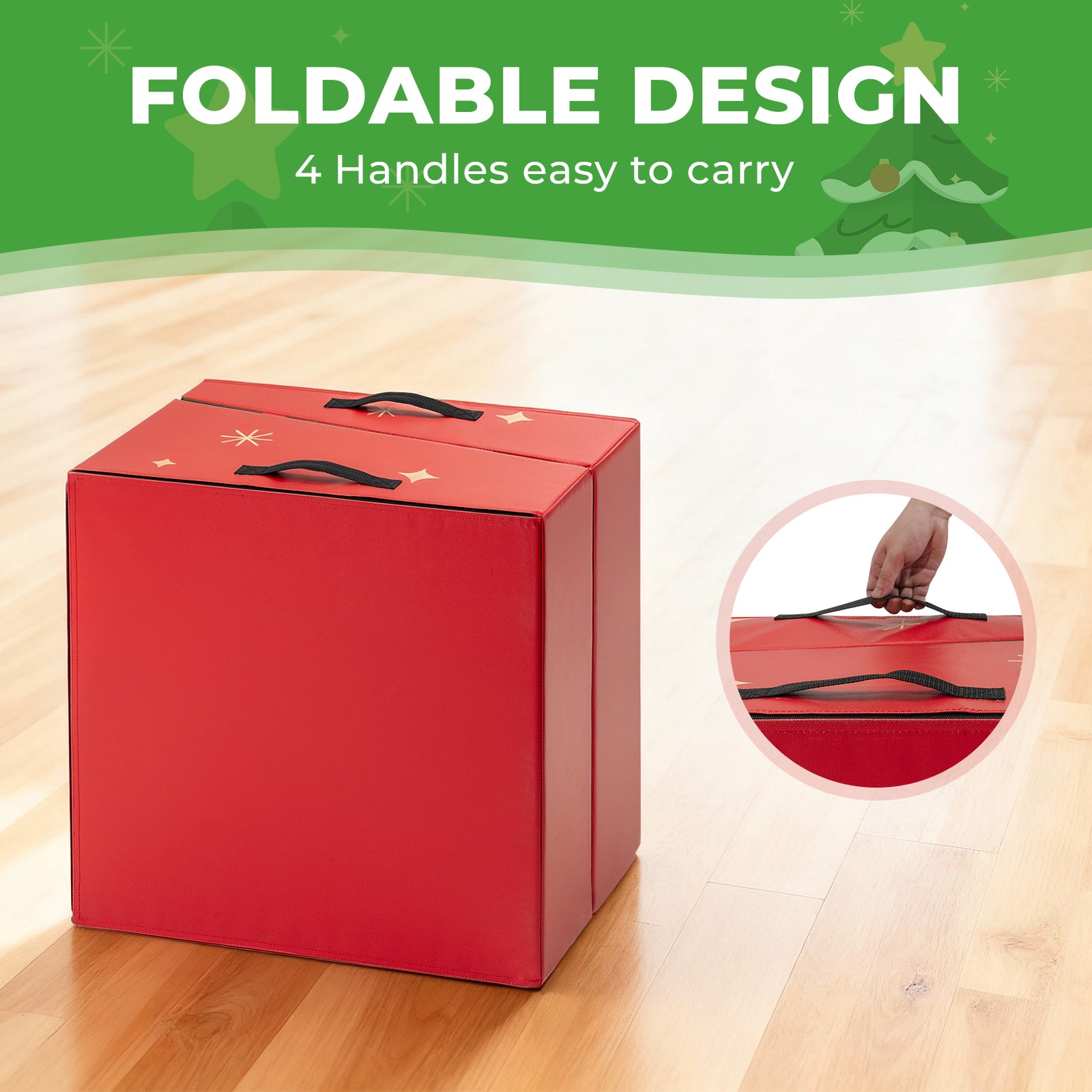 Kangaroo Hoppers Foldable Gymnastics Tumbling Cheese Wedge Mat (L) – Christmas Tree Design