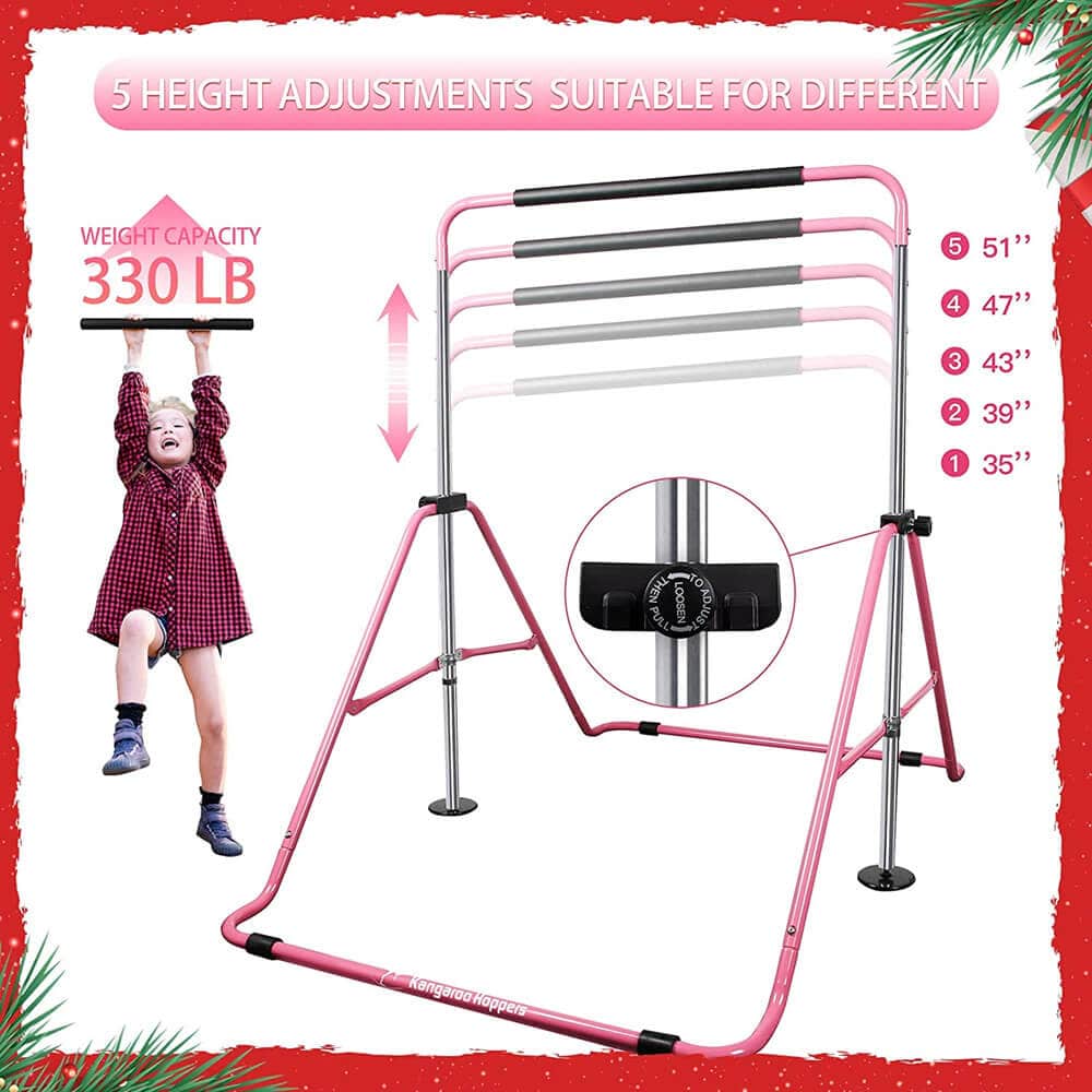 Gymnastics Adjustable Foldable Horizontal Kip Training Bars for Home