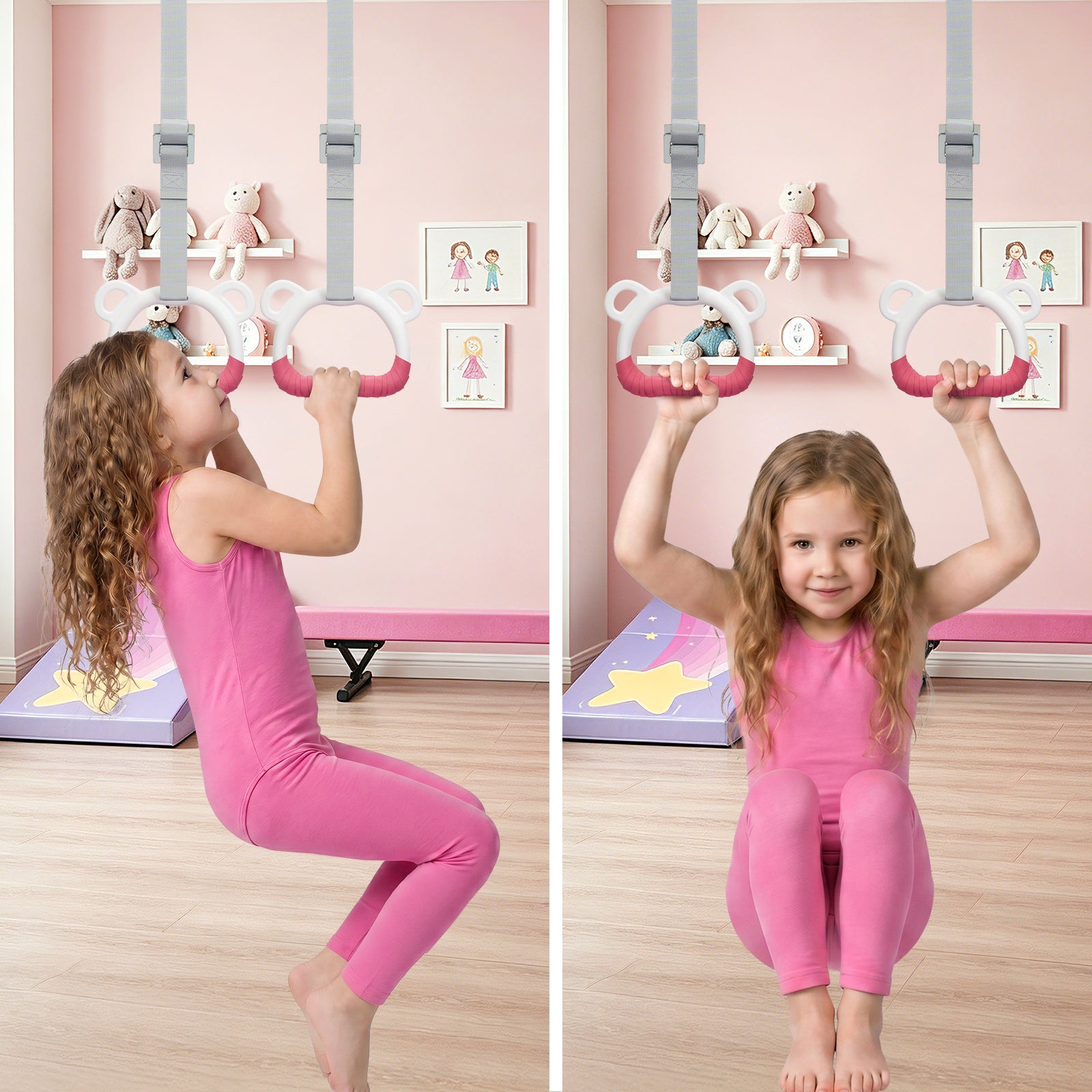 Kangaroo Hoppers Kids Gymnastic Rings Set for Home Training