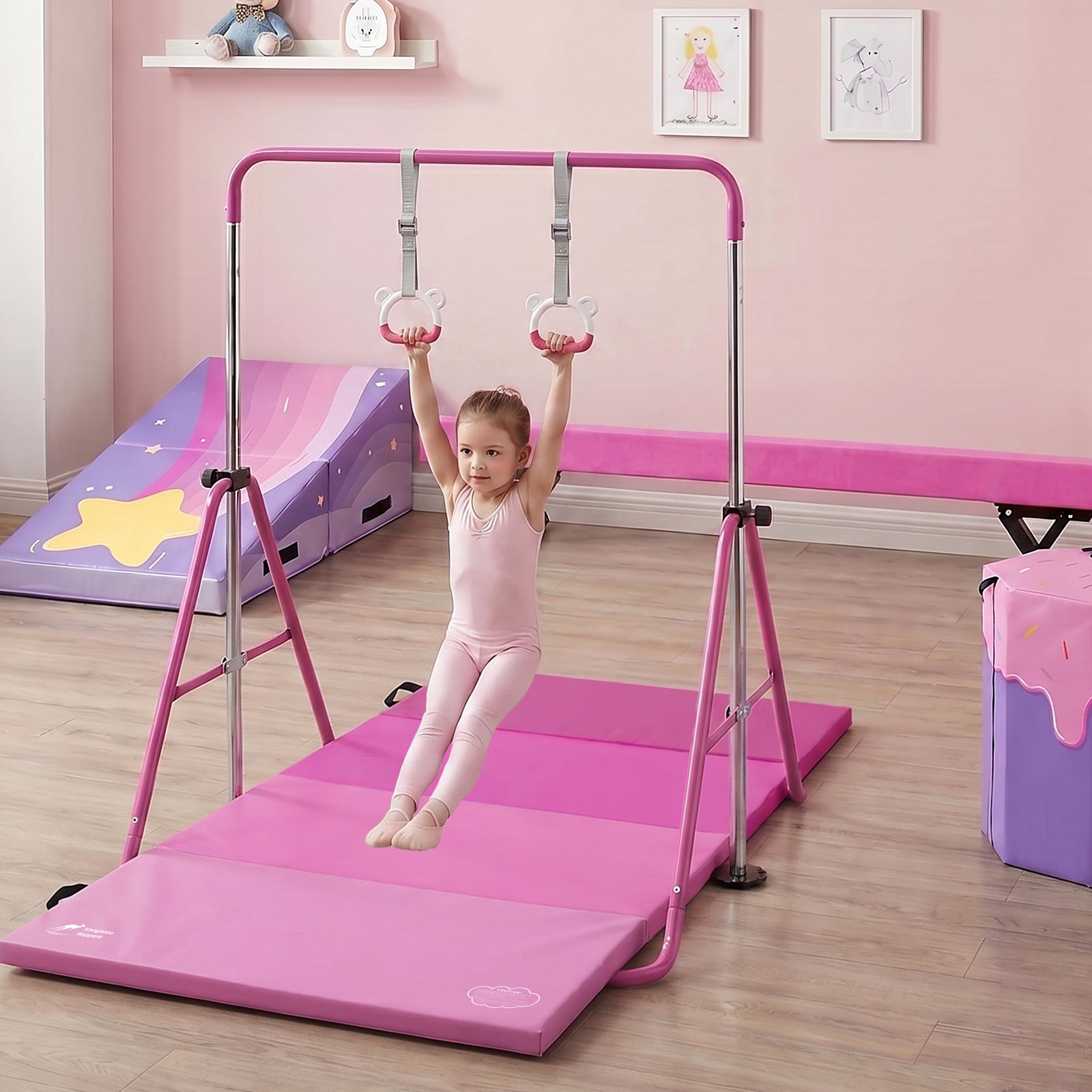 Kangaroo Hoppers Kids Gymnastic Rings Set for Home Training