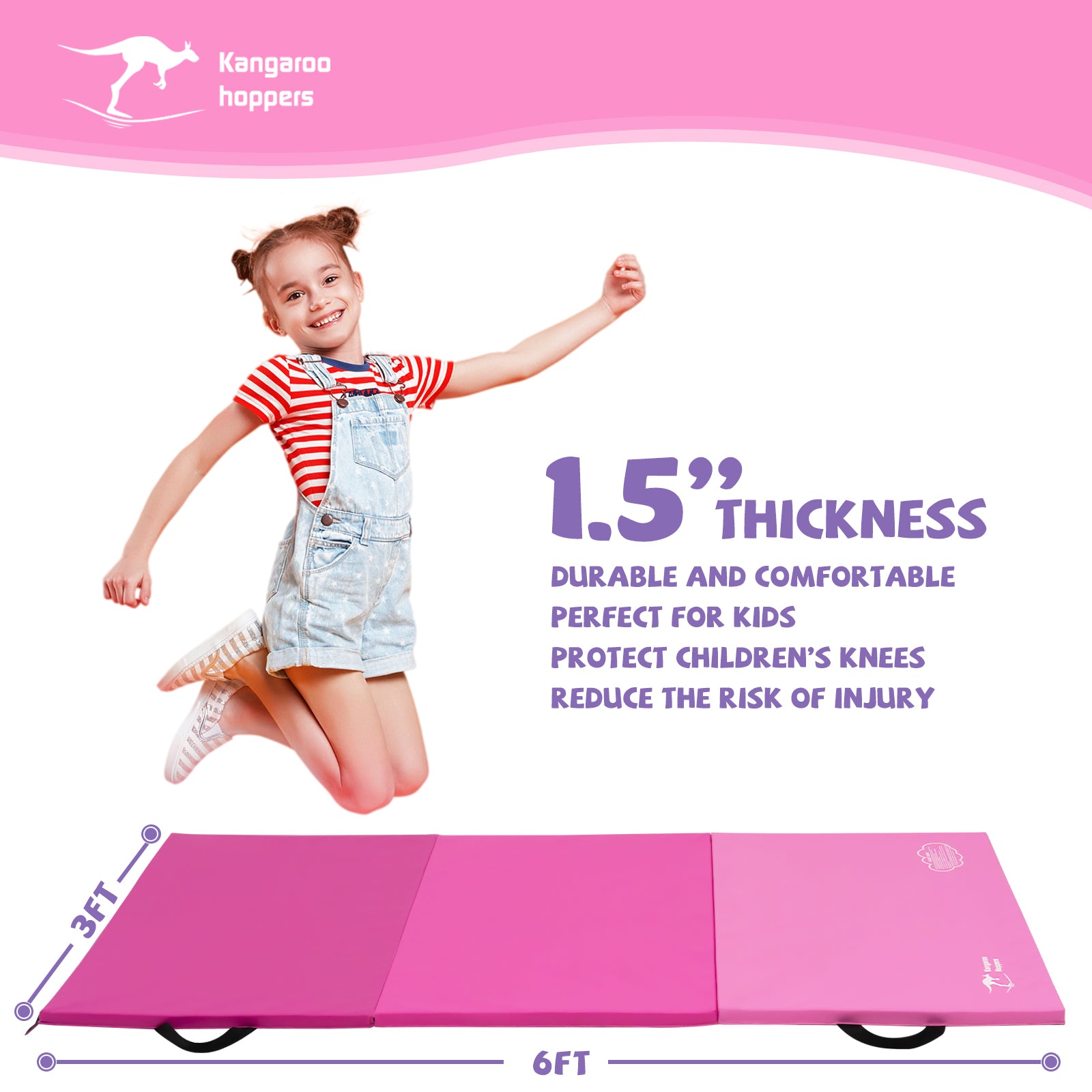Foldable Gym Durable Gymnastics Tumbling Mat for Kids