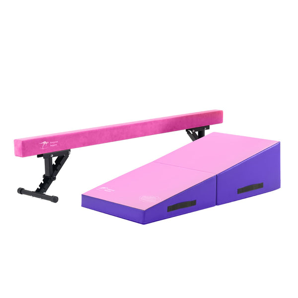 Kangaroo Hoppers Gymnastics Beam & Tumbling Cheese Wedge Mat Set