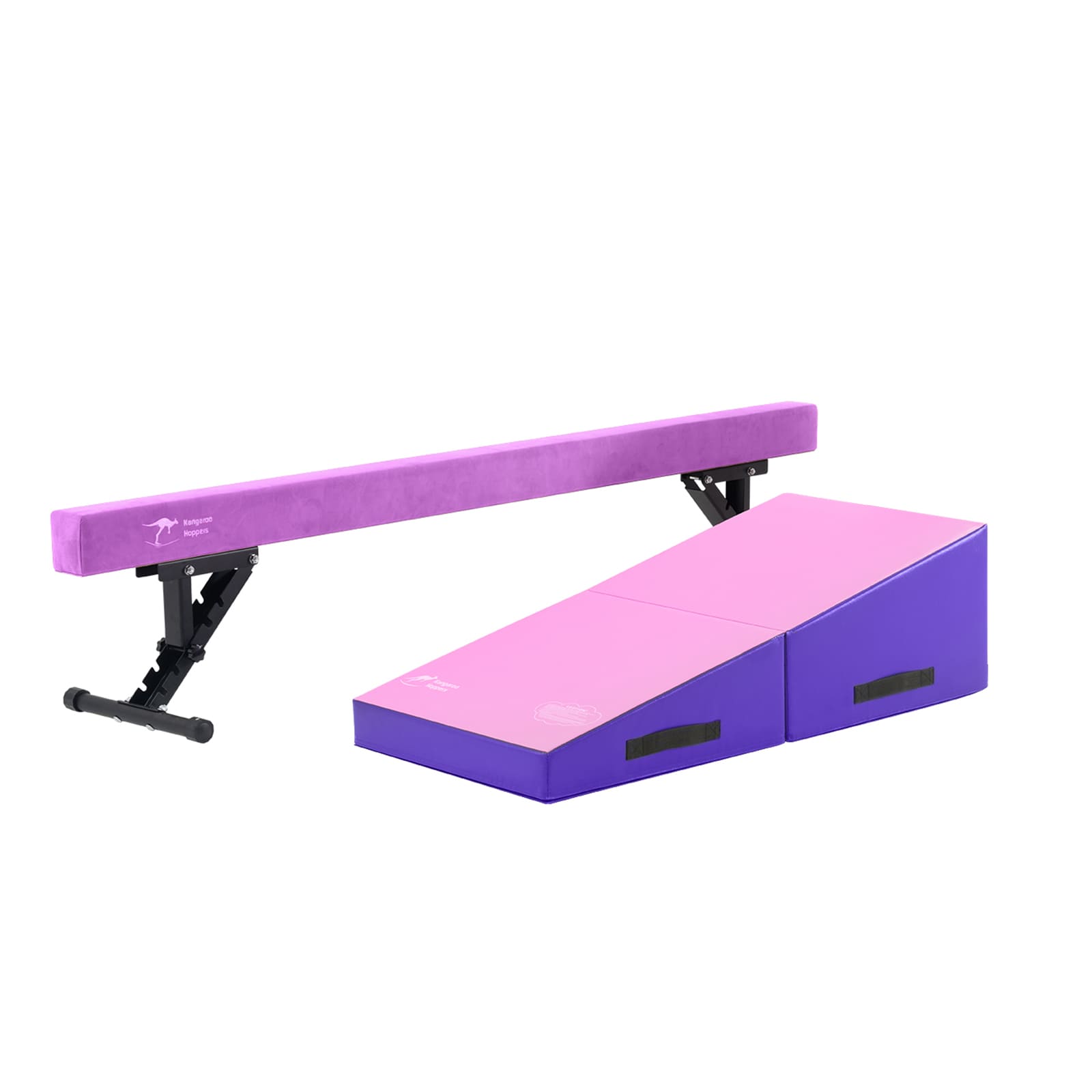 Kangaroo Hoppers Gymnastics Beam & Tumbling Cheese Wedge Mat Set
