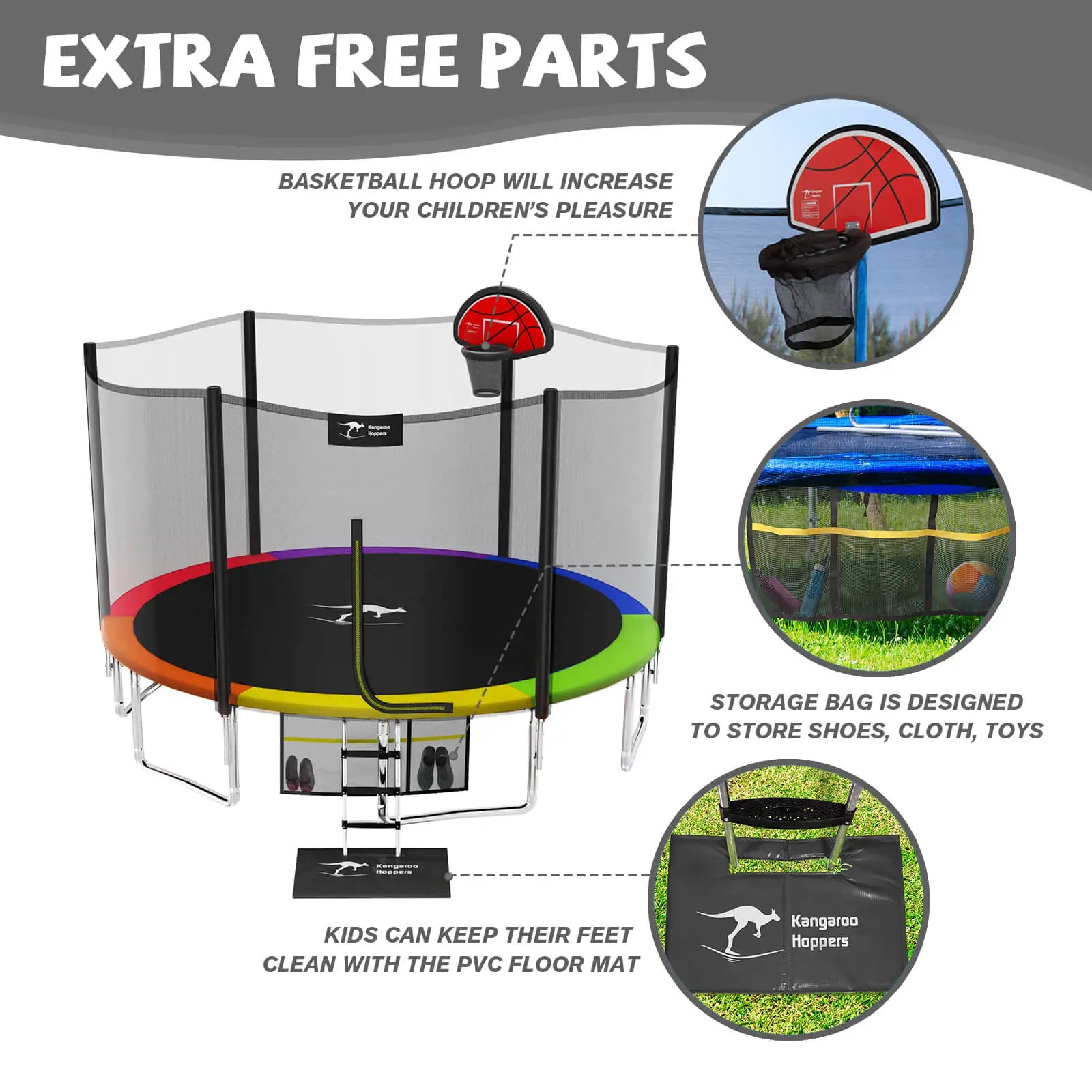 1500lbs Capacity 12FT Trampoline for Kids & Adults