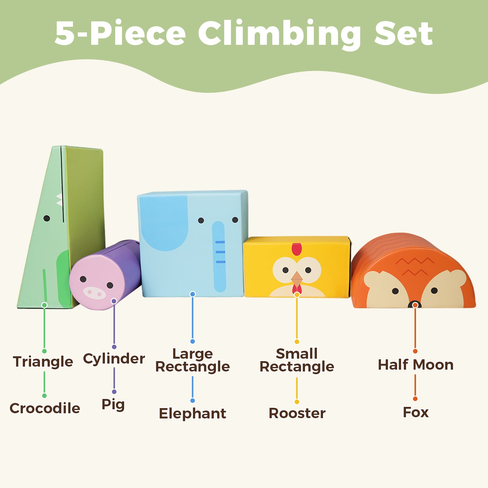 Kangaroo Hoppers 5-Piece SoftPlay Safari Climber Set