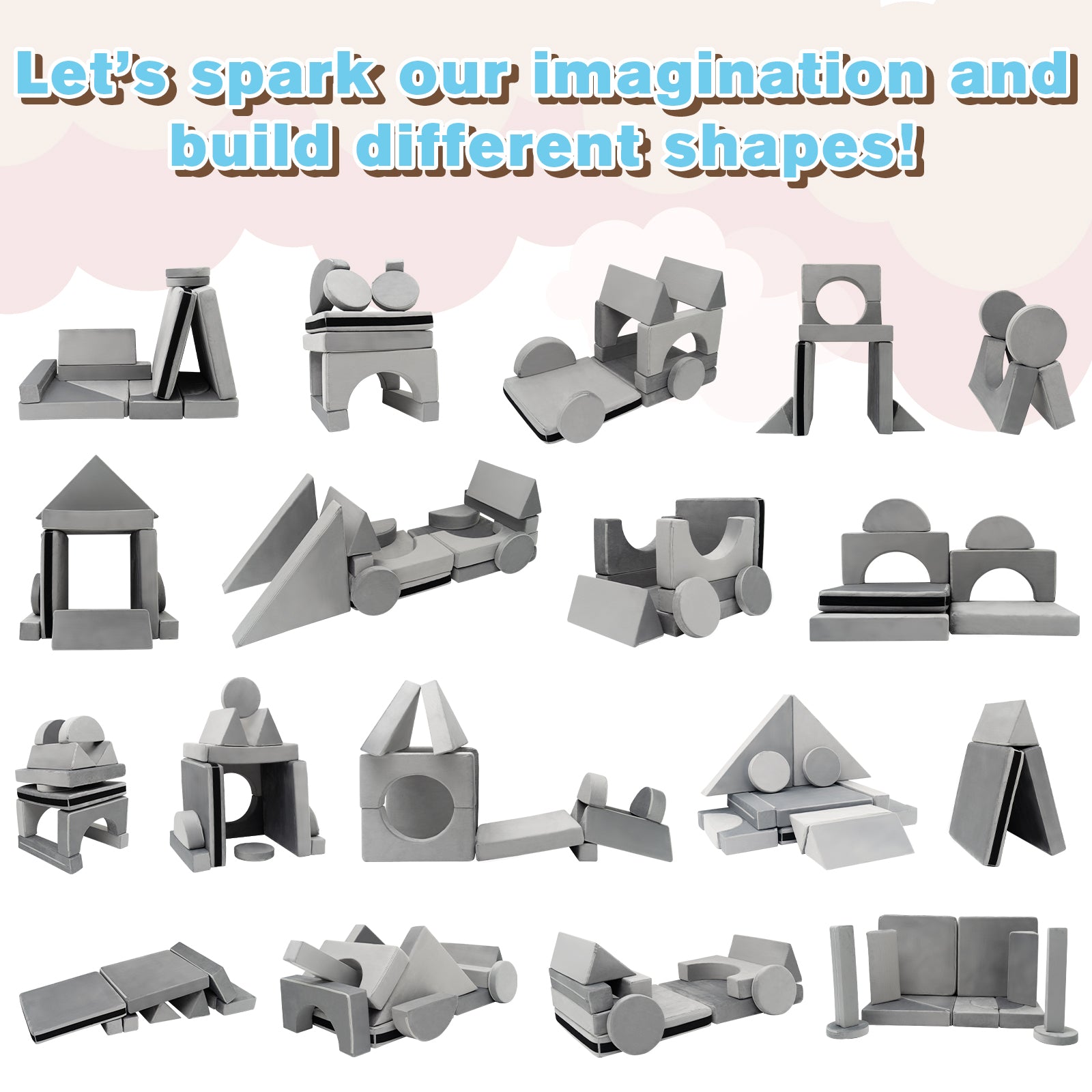 Kangaroo Hoppers 14PCS Kids Modular Play Couch