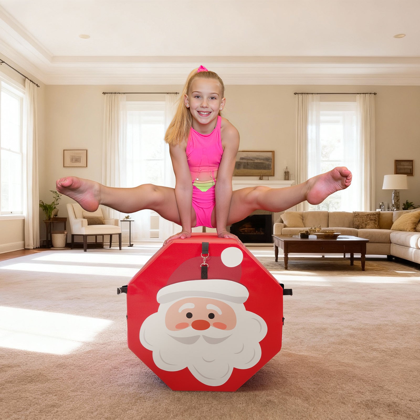 Kangaroo Hoppers Octagon Trainer Mat for Kids – Santa Claus Christmas Fun Design