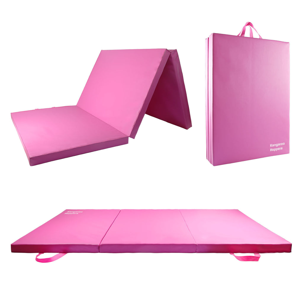 35.5" x 70.5" x 2.1" Tri Fold Gymnastics Mat Carrying Handles