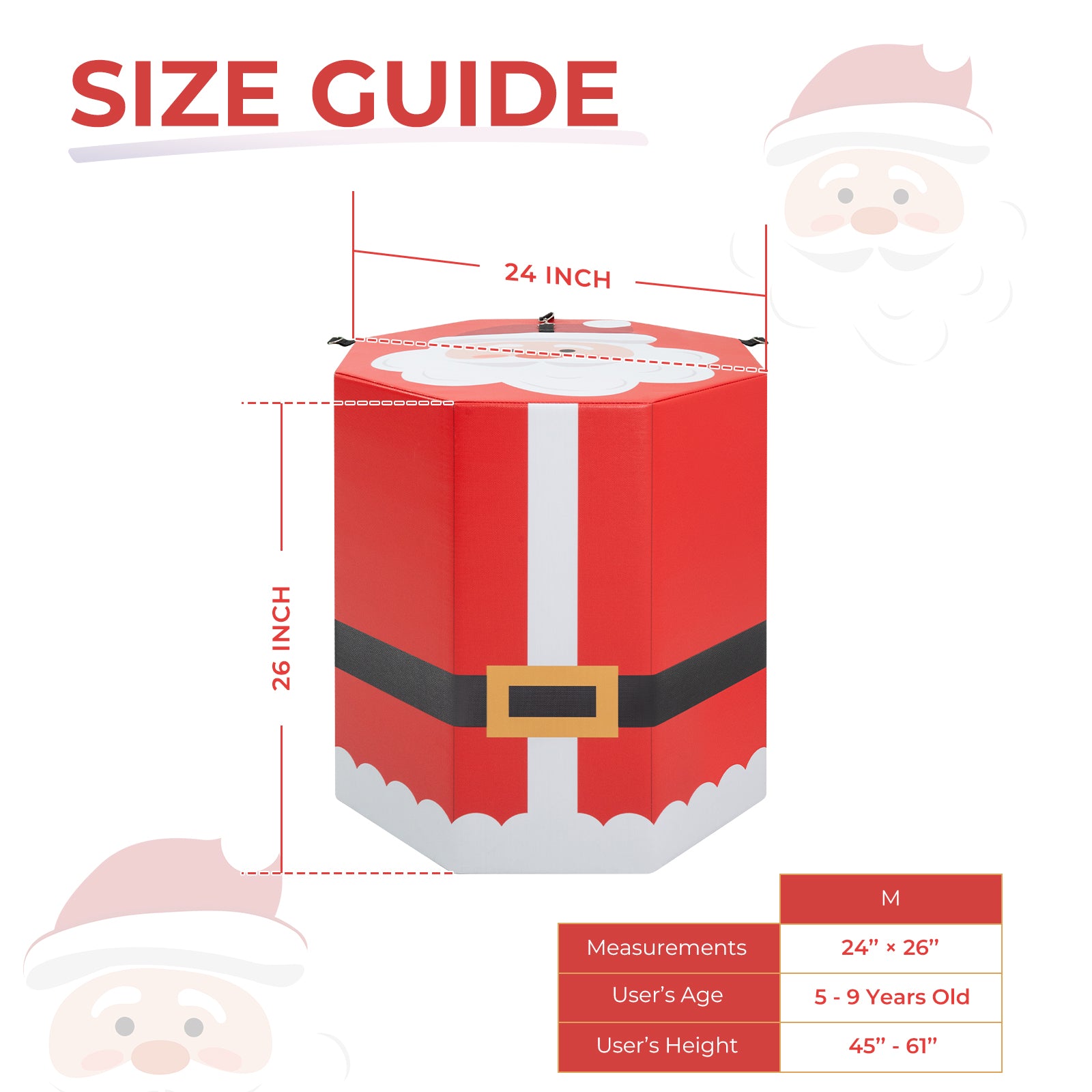 Kangaroo Hoppers Octagon Trainer Mat for Kids – Santa Claus Christmas Fun Design