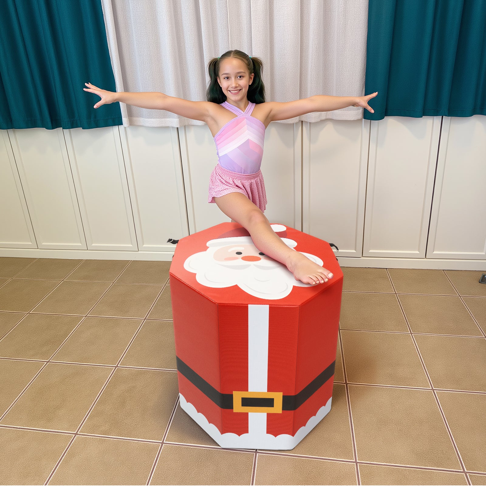 Kangaroo Hoppers Octagon Trainer Mat for Kids – Santa Claus Christmas Fun Design