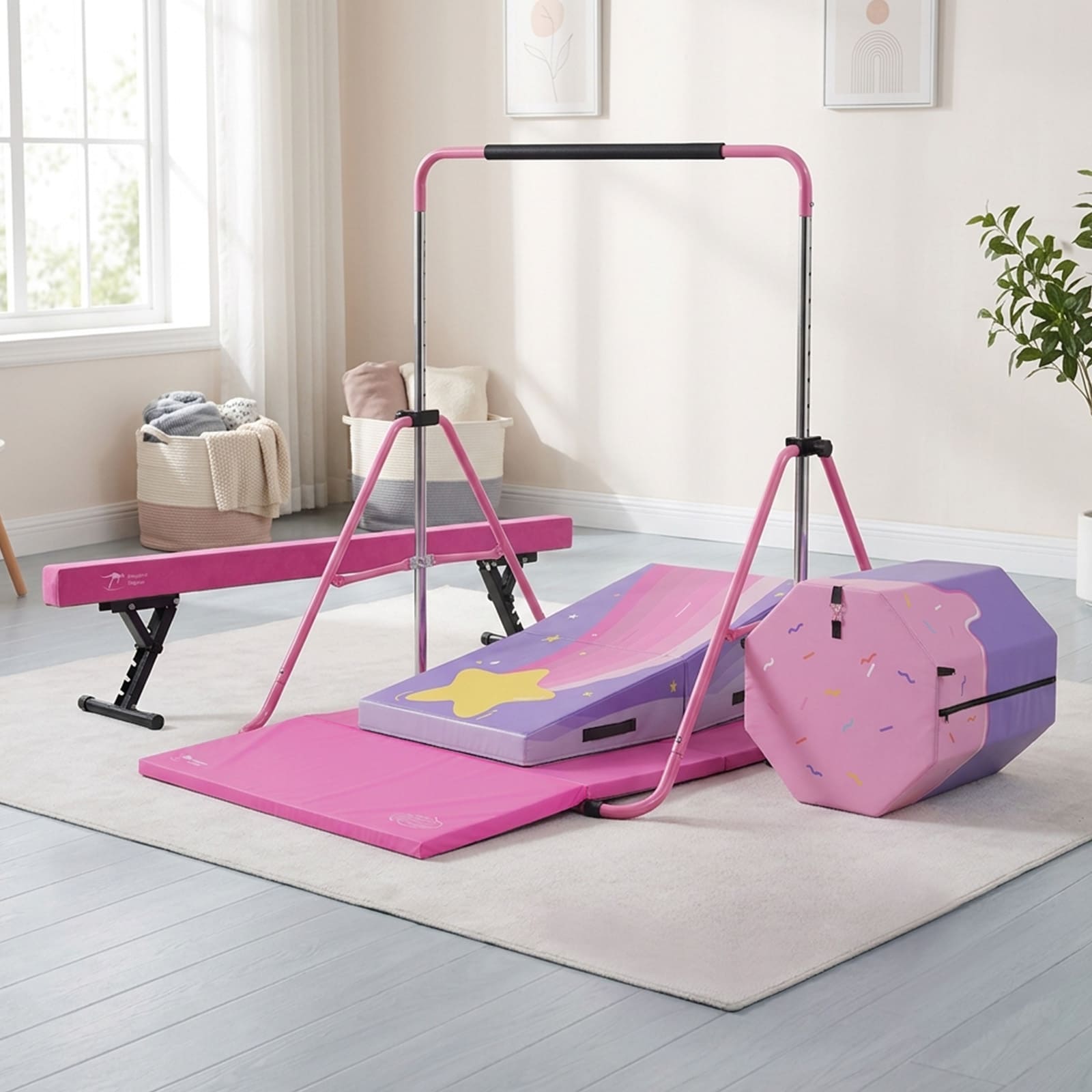 Kangaroo Hoppers Full Home Gymnastics Equipment Set(M)