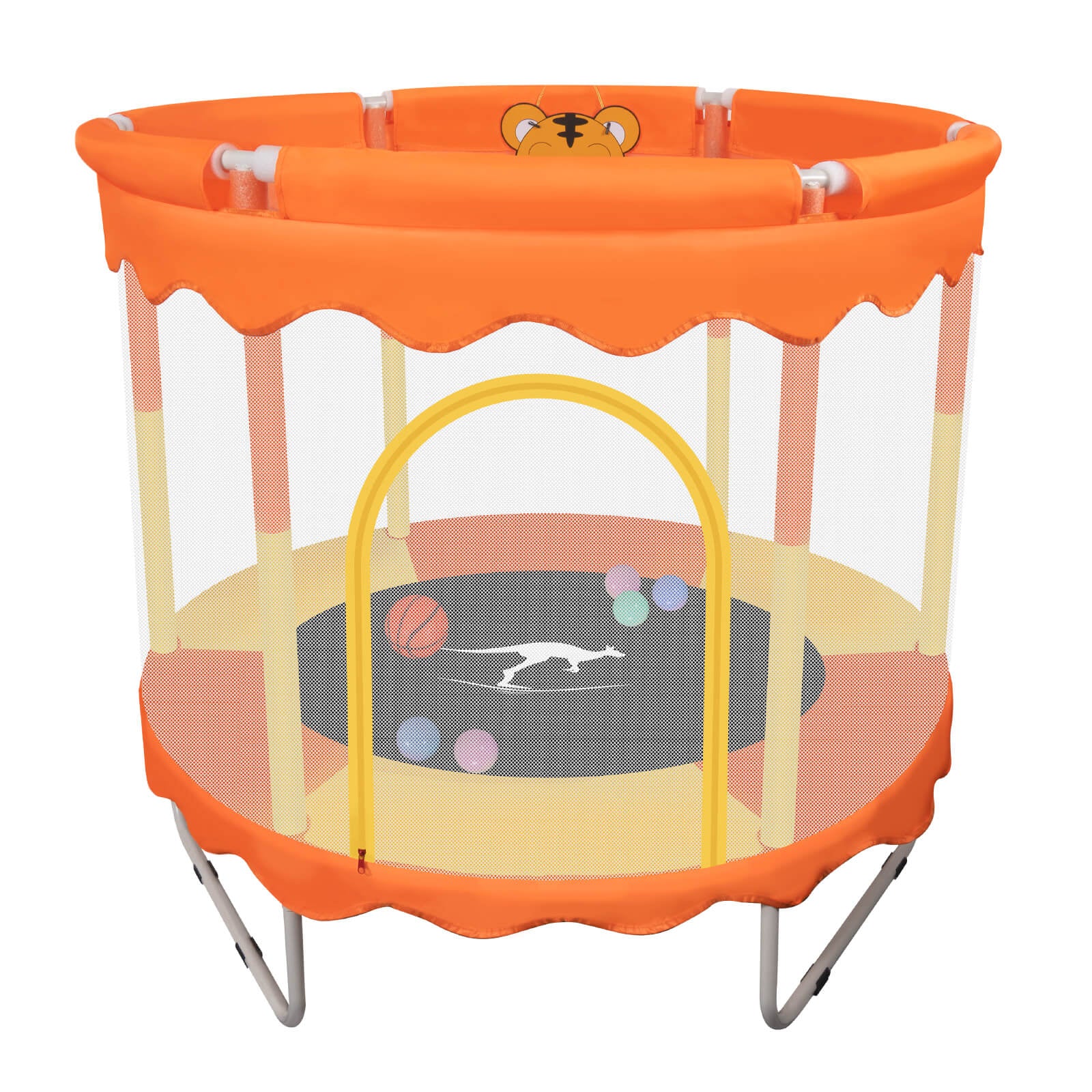 48" Toddler Recreation Trampoline with Basketball hoop, Enclosure Net