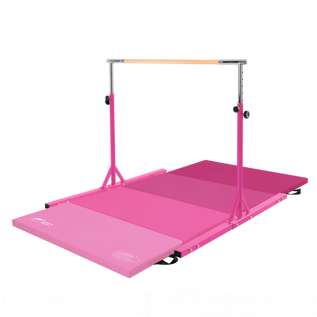 Kangaroo Hoppers 4ft Adjustable Gymnastics Bar & Foldable Mat Set