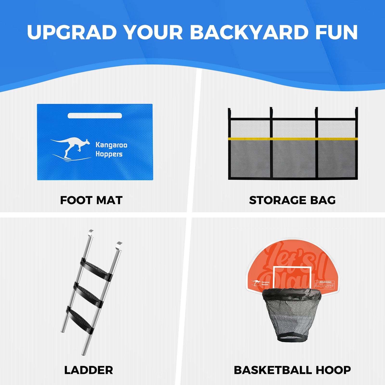 Kangaroo Hoppers 10/12/14/15FT Trampoline for Kids & Adults