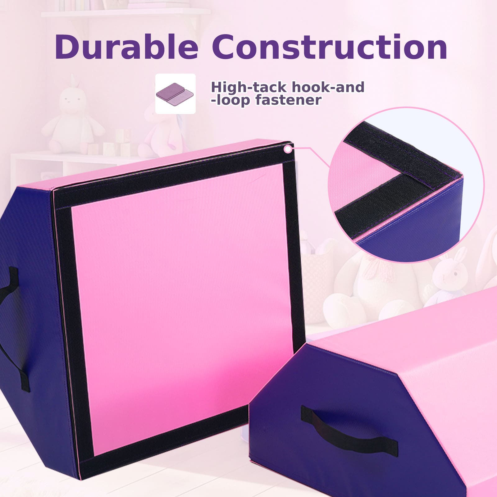 Detachable Octagon Tumbling Trainer Mat with durable construction feature highlighted on a white background