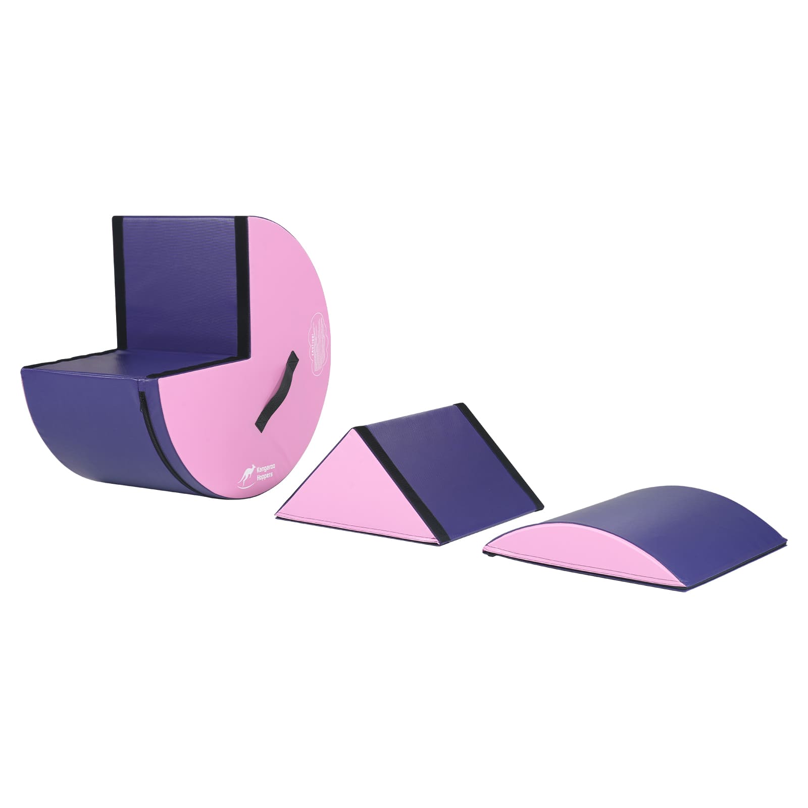 Purple and pink foam Kangaroo Hoppers Flip & Roll Gymnastics Trainer shapes