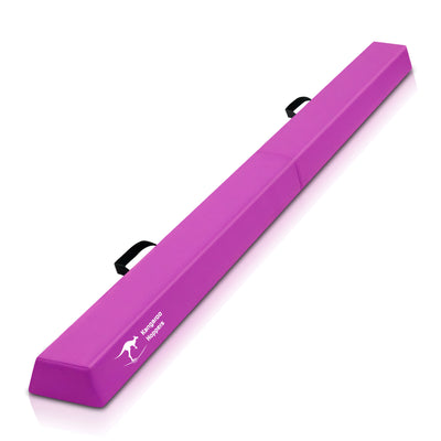 Purple Kangaroo Hoppers 8FT folding gymnastics balance beam for kids with black handles