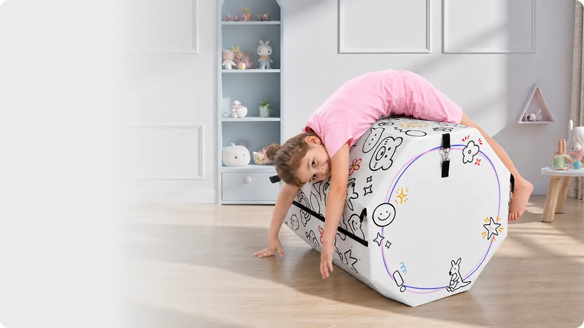 Kangaroo Hoppers Octagon Trainer Mat for Kids Doodle Fun Design