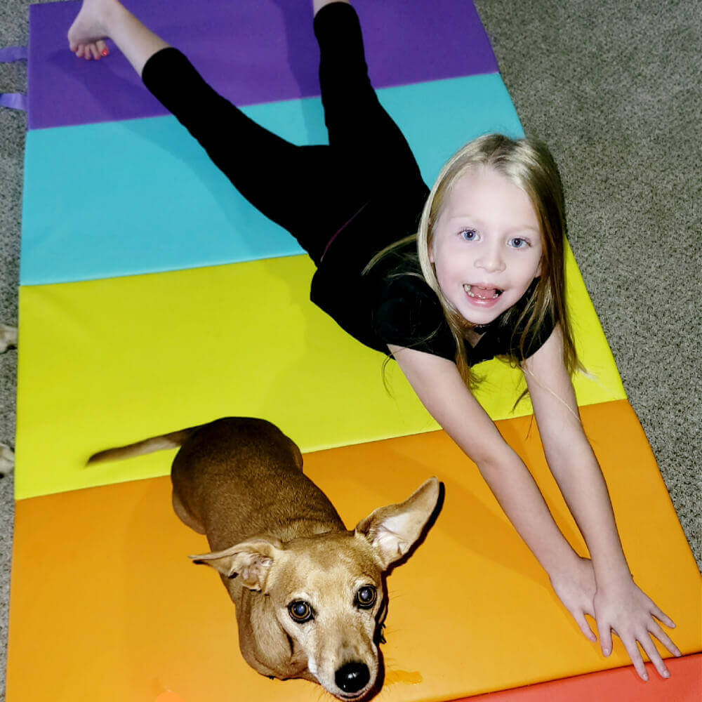 3ft x 6ft x 1.5inch 5-Panel Rainbow Gymnastics Tumbling Mat for Kids