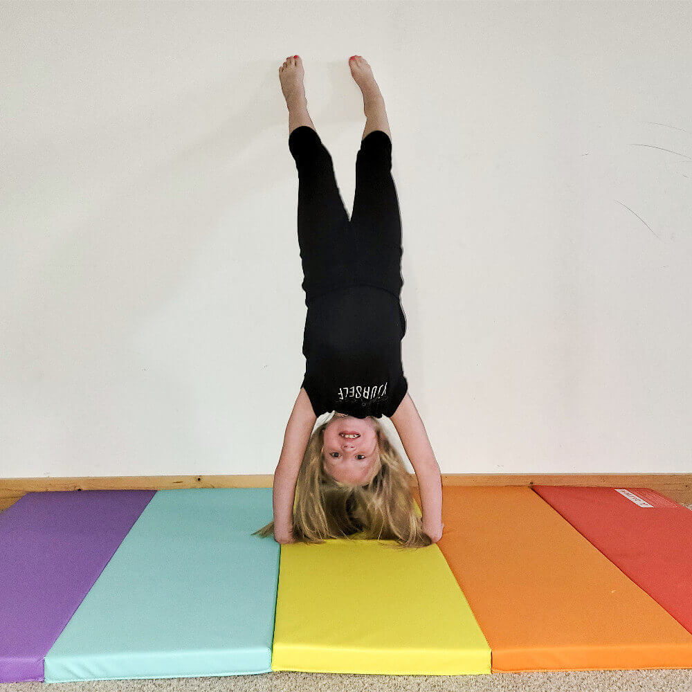 3ft x 6ft x 1.5inch 5 Panel Rainbow Gymnastics Tumbling Mat for Kids