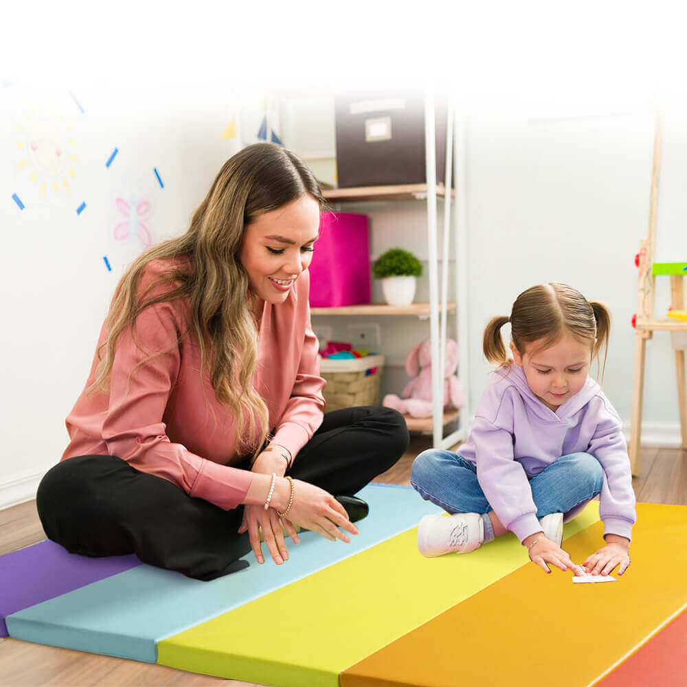 1.5inch 5-Panel Rainbow Gymnastics Tumbling Mat for Kids