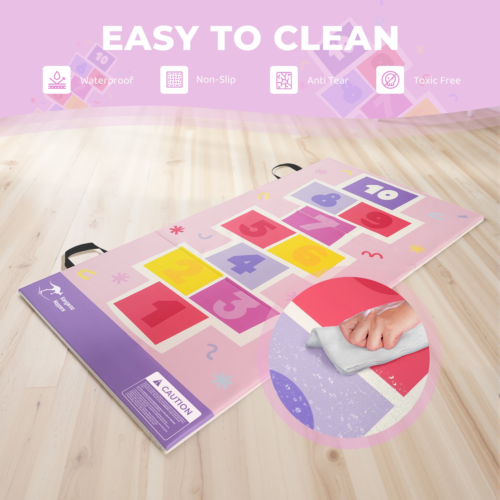Kangaroo Hoppers Foldable Hopscotch Play Mat – Space Rocket & Candyland Themes