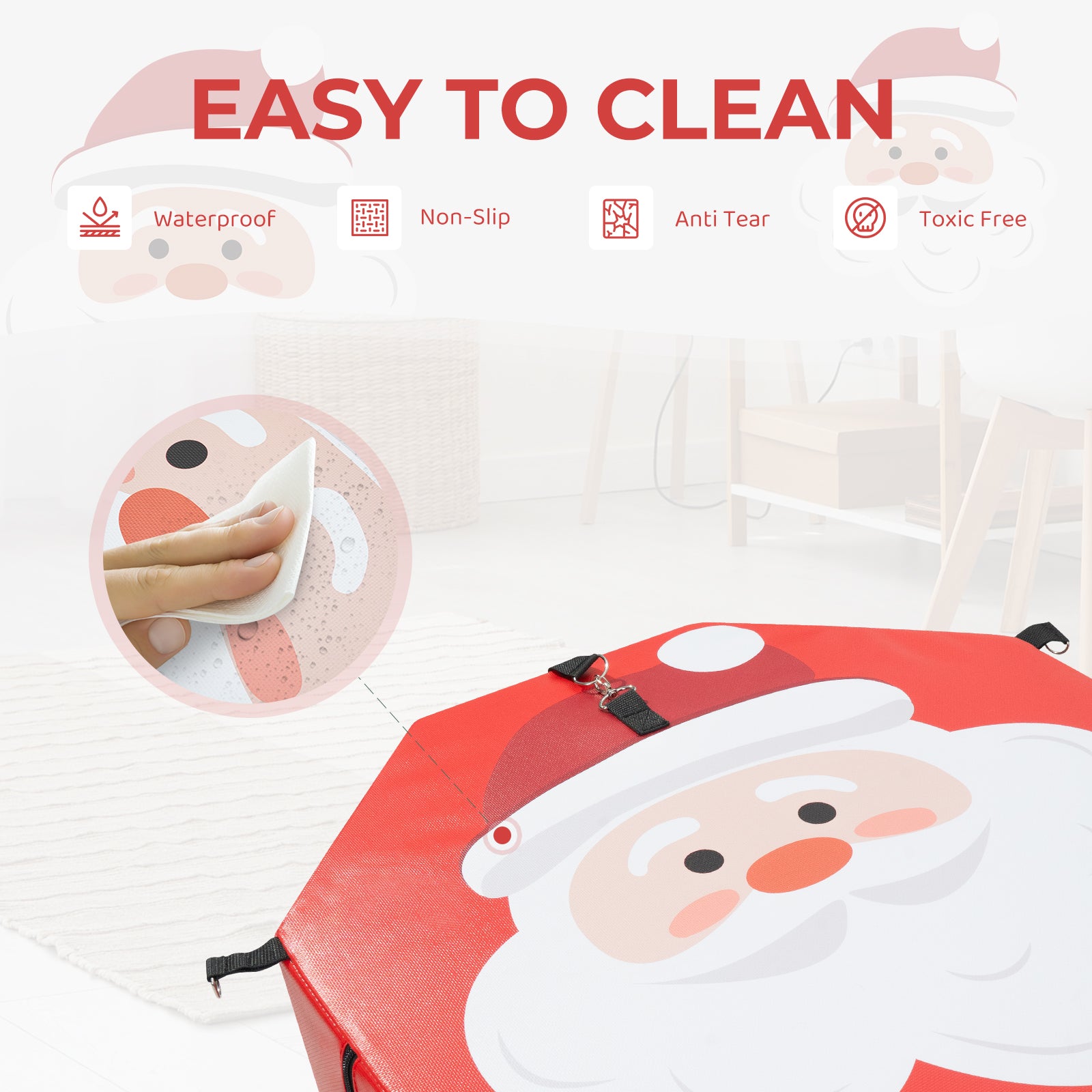 Kangaroo Hoppers Octagon Trainer Mat for Kids – Santa Claus Christmas Fun Design