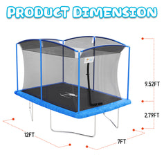 48" Toddler Recreation Trampoline with Basketball hoop, Enclosure Net