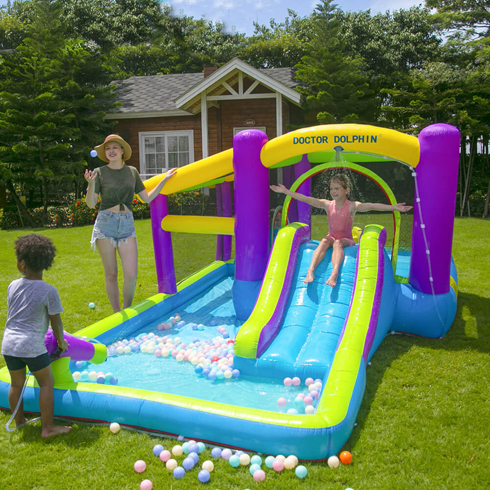 Inflatable Bouncy House Jumping Castle with Slide & Water Tube for Sale